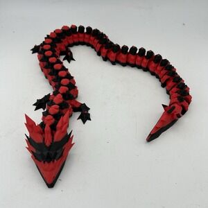 3D Articulated Dragon Red Black‎ Fidget Toys Home Office Decor USA  24 "